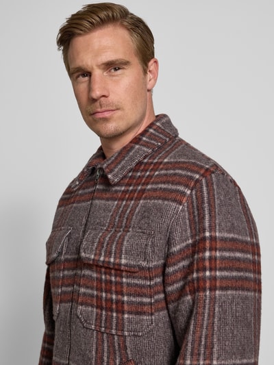 Wood Wood Wolljacke mit Kentkragen Modell 'Lam' Rostrot 3