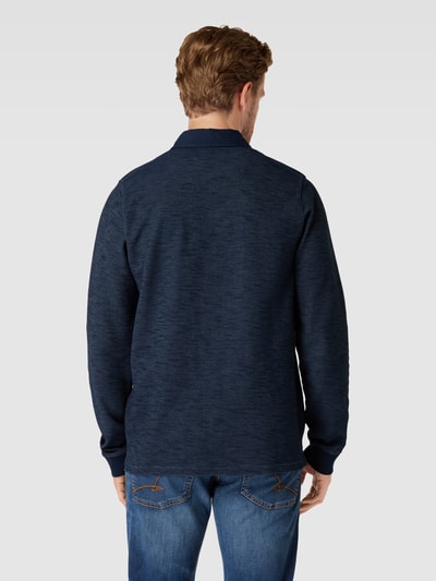 Fynch-Hatton Longsleeve mit Polokragen Modell 'Slub' Marine 5