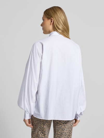 ROBE LÉGÈRE Bluzka koszulowa o kroju regular fit z czystej bawełny Biały 5