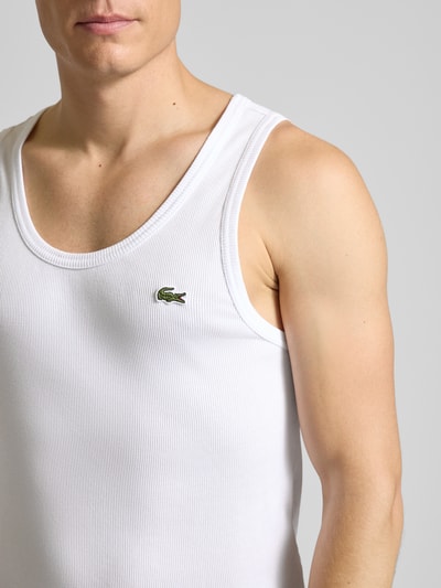 Lacoste Slim Fit Tank Top aus reiner Baumwolle Weiss 3