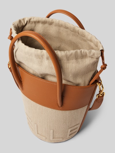 Coccinelle Handtas met labelstitching, model 'MYRTHA' Cognac - 5