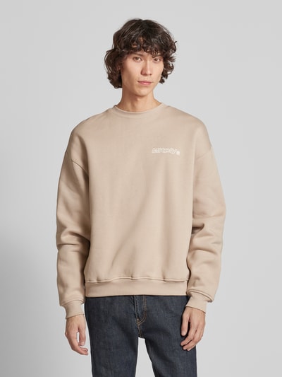 Multiply Apparel Oversized Sweatshirt mit Label-Print Beige 4