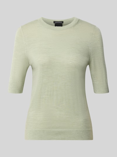 Produktfoto, Regular Fit Pullover aus reiner Schurwolle Modell 'Farbella' von BOSS im dezenten Hellgrün mit glatter Textur, Damen Pullover von BOSS