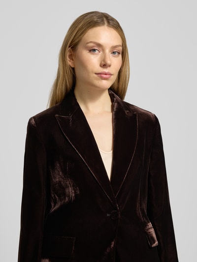 MANGO Regular Fit Blazer aus Samt Modell 'COMBI' Dunkelbraun 3
