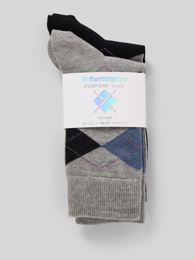 Burlington Skarpety z wyhaftowanymi rombami w zestawie 2 szt. model ‘Everyday’ Czarny 3