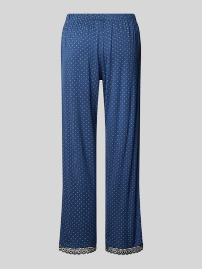 CCDK Copenhagen Straight Fit Pyjama-Hose mit Spitzenbesatz Modell 'Jasmin' Blau 3