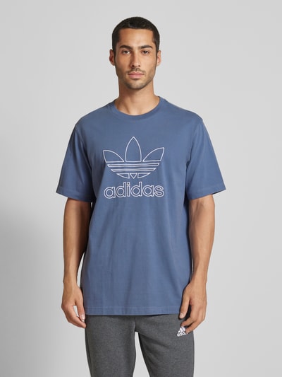 ADIDAS SPORTSWEAR T-shirt met labelstitching en ronde hals Rookblauw - 4