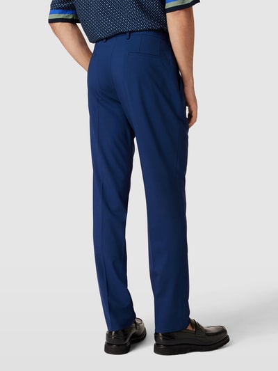 BOSS Slim fit pantalon van scheerwolmix, model 'Genius' Marineblauw - 5