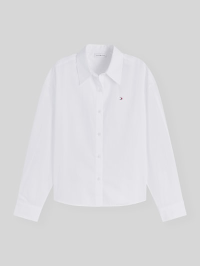 Tommy Hilfiger Regular Fit Langarmbluse aus reiner Baumwolle Weiss 2