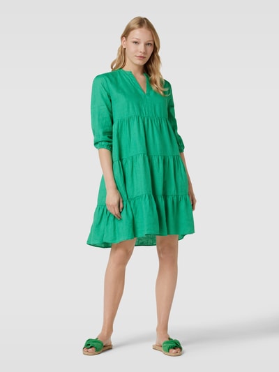 Fynch-Hatton Sukienka o długości do kolan z lnu z efektem stopniowania Zielony 1