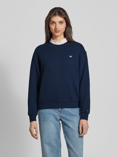 Tommy Hilfiger Sweatshirt met logostitching Marineblauw - 4