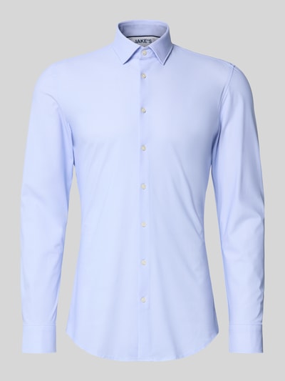 Jake*s Super slim fit zakelijk overhemd met kentkraag Bleu - 2