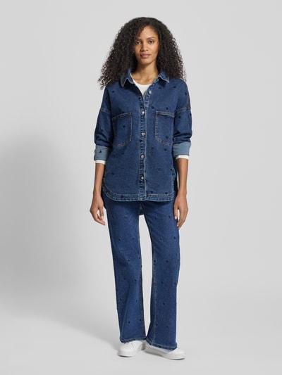 miss goodlife Relaxed fit jeansblouse met stitchings Jeansblauw - 1