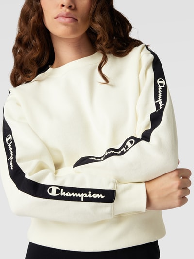 CHAMPION Sweatshirt mit Galonstreifen Modell 'CREWNECK' Offwhite 3