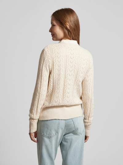 YAS Strickcardigan mit Lochmuster Modell 'STELLA' Ecru 5