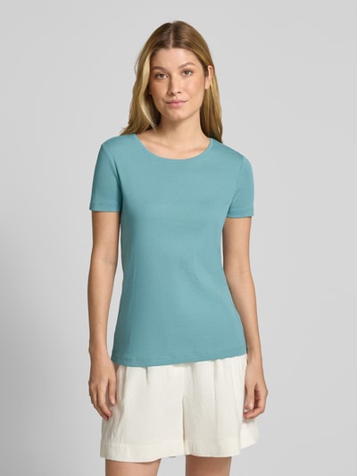 Christian Berg Woman T-shirt met geribde ronde hals Aquablauw - 4