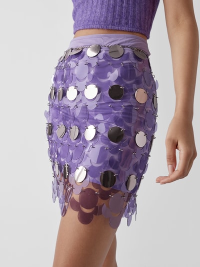 Paco Rabanne Minirock mit Paillettenbesatz Lila 3