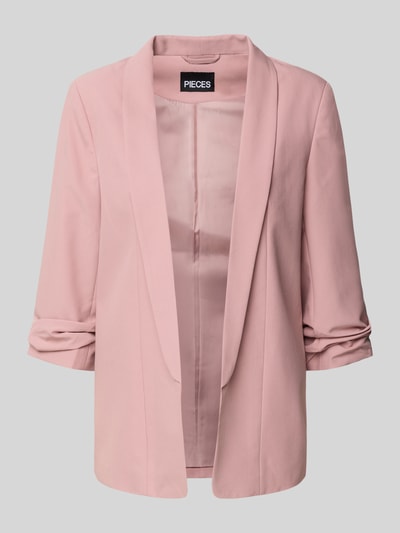 Produktfoto, Blazer mit Schalkragen von PIECES, unifarbenes Design, lockere Passform, gelegte Falten, matter Stoff, zartrosa Farbton.