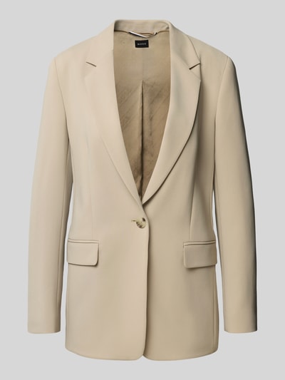 BOSS Regular fit blazer met 1-knoopssluiting Beige - 2