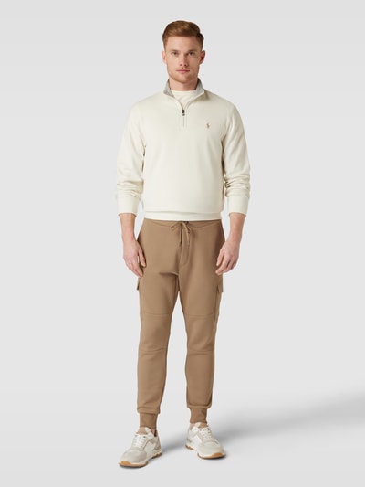 Polo Ralph Lauren Spodnie dresowe z detalem z logo w jednolitym kolorze Khaki 1