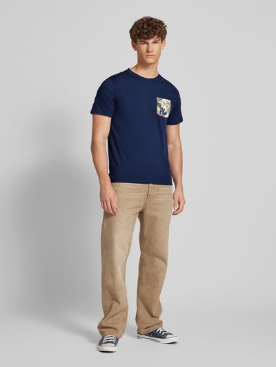 Blend T-Shirt mit geripptem Rundhalsausschnitt Modell 'BHJEM' Marine 1