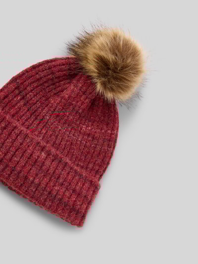 ICHI Muts met wol in gebreide look, model 'Iamany' Rood - 2