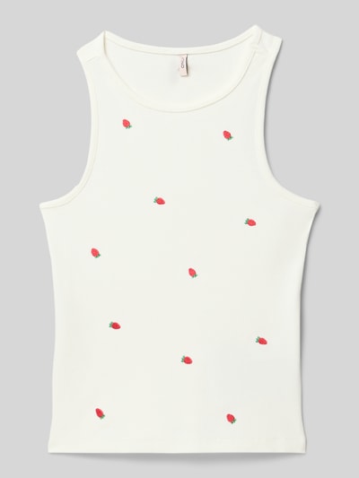 ONLY Slim fit tank top van katoenmix model 'JILLY' Wit - 1