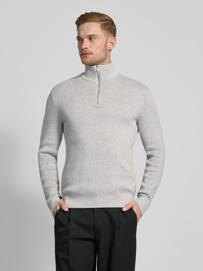 Jack & Jones Premium Troyer mit Label-Detail MOdell 'BLAMILANO' Hellgrau 4