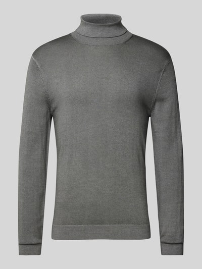 OLYMP Level Five Slim Fit Strickpullover mit Rollkragen Stein 2