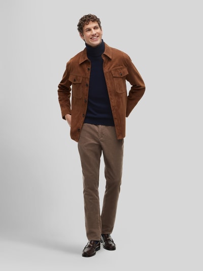 Tommy Hilfiger Regular Fit Rollkragenpullover aus Baumwoll-Kaschmir-Mix Marine 1