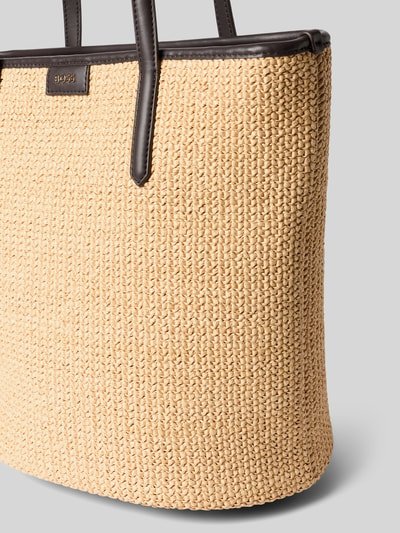 Produktfoto, Shopper mit Label-Detail Modell 'JALA SHOPPER' von BOSS aus Webware, Optik: Unifarben, Struktur, Label-Applikation, Tragehenkel, Reißverschluss, Hauptfach, Reißverschlussfach.