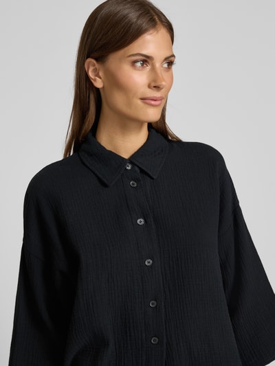 Vero Moda Loose Fit Hemdbluse aus reiner Baumwolle Modell 'NATALI' Black 3