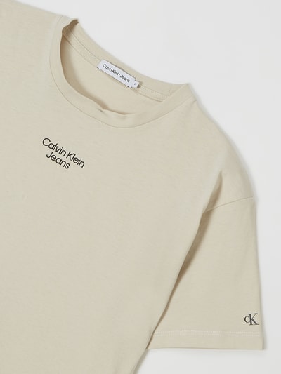 Calvin Klein Jeans T-shirt z bawełny Écru 2