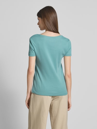 Christian Berg Woman T-Shirt mit geripptem V-Ausschnitt Aqua 5