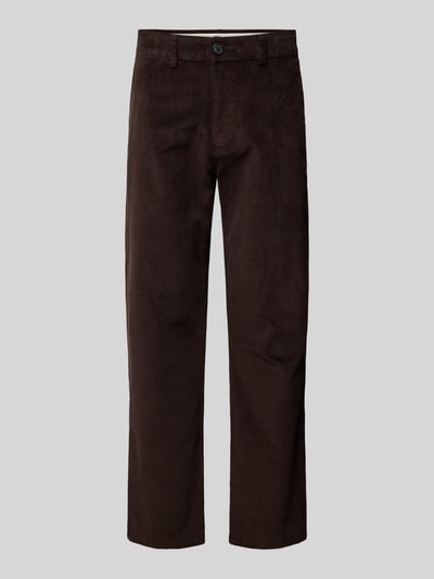 SELECTED HOMME Straight fit broek van corduroy, model 'MILES' Donkerbruin - 2