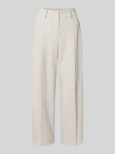 Produktfoto, Weite broek in verkorte pasvorm Model 'SLOANNE' van SEDUCTIVE, materiaalmix met viscose, persplooien, dames, beige