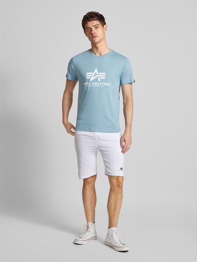 Alpha Industries T-Shirt mit Label-Print Eisblau 1