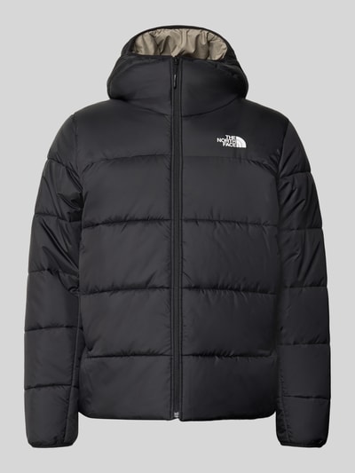 Produktfoto, Regular Fit Jacke in Stepp-Optik von The North Face in Schwarz mit Kapuze, Logo-Print und Reißverschluss, glatte Textur
