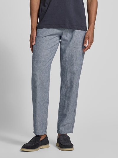 Lindbergh Stoffhose mit Leinen-Anteil und seitlichen Eingrifftaschen Blau 4