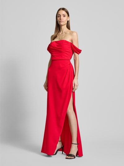 Vera Wang Bride Abendkleid mit seitlicher Raffung Modell 'BORIE' Rot 1