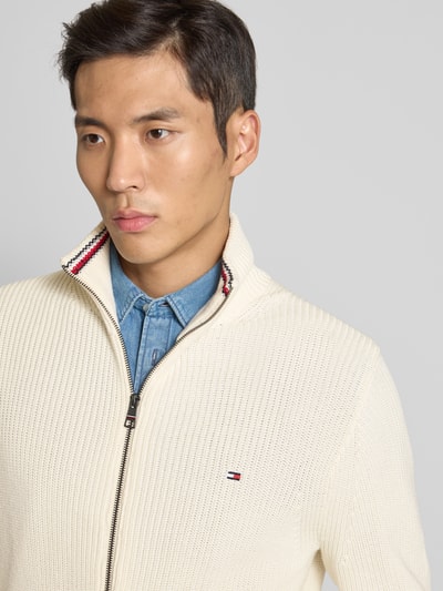 Tommy Hilfiger Regular fit gebreid jack van puur katoen Offwhite - 3