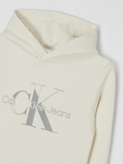 Calvin Klein Jeans Hoodie mit Logo-Print  Ecru 2