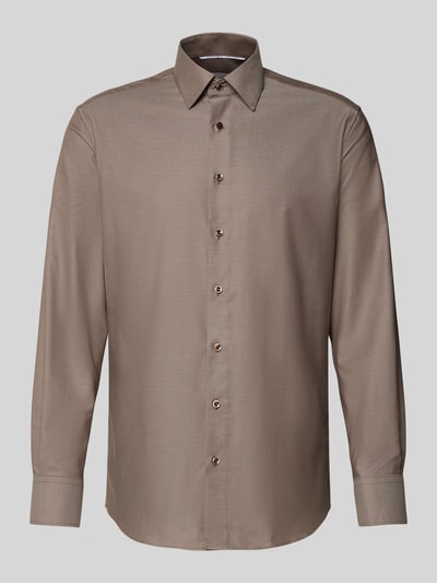 ETERNA Modern fit zakelijk overhemd met kentkraag Zand - 2