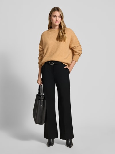 Weekend Max Mara Regular fit broek met scheerwol, model 'PETRA' Zwart - 1