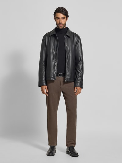 MCNEAL Spodnie materiałowe o kroju slim fit z kieszeniami z tyłu Średniobrązowy melanż 1