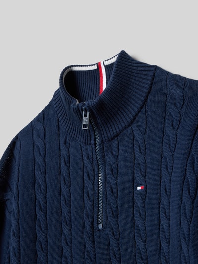 Tommy Hilfiger Teens Regular Fit Troyer aus reiner Baumwolle Marine 2