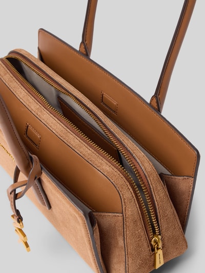 MICHAEL Michael Kors Handtasche aus Leder mit Label-Applikation Modell 'LAILA' Mittelbraun 4