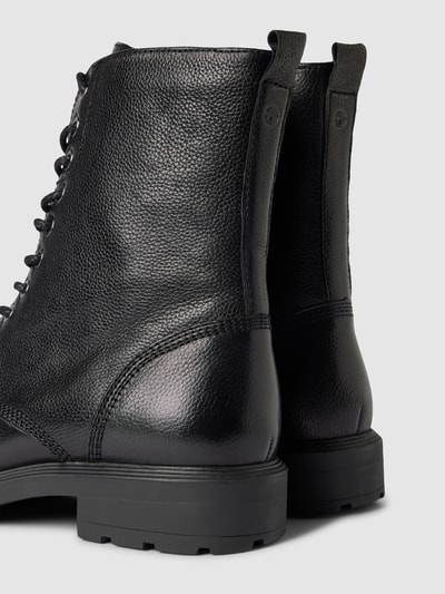 Tamaris Boots van leer met veter Zwart - 2