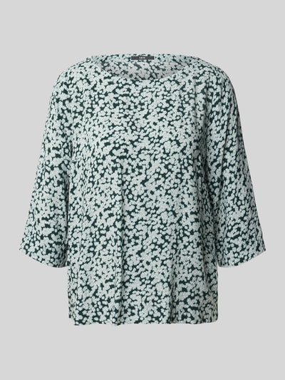 Produktfoto, Blusenshirt aus Viskose mit 3/4-Arm von Zero, krój regular fit, allover-wzór, okrągły dekolt, długość tyłu 55 cm, długość rękawa 43 cm