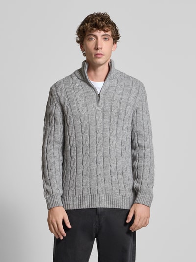 Superdry Strickpullover mit gerippten Abschlüssen Hellgrau 4